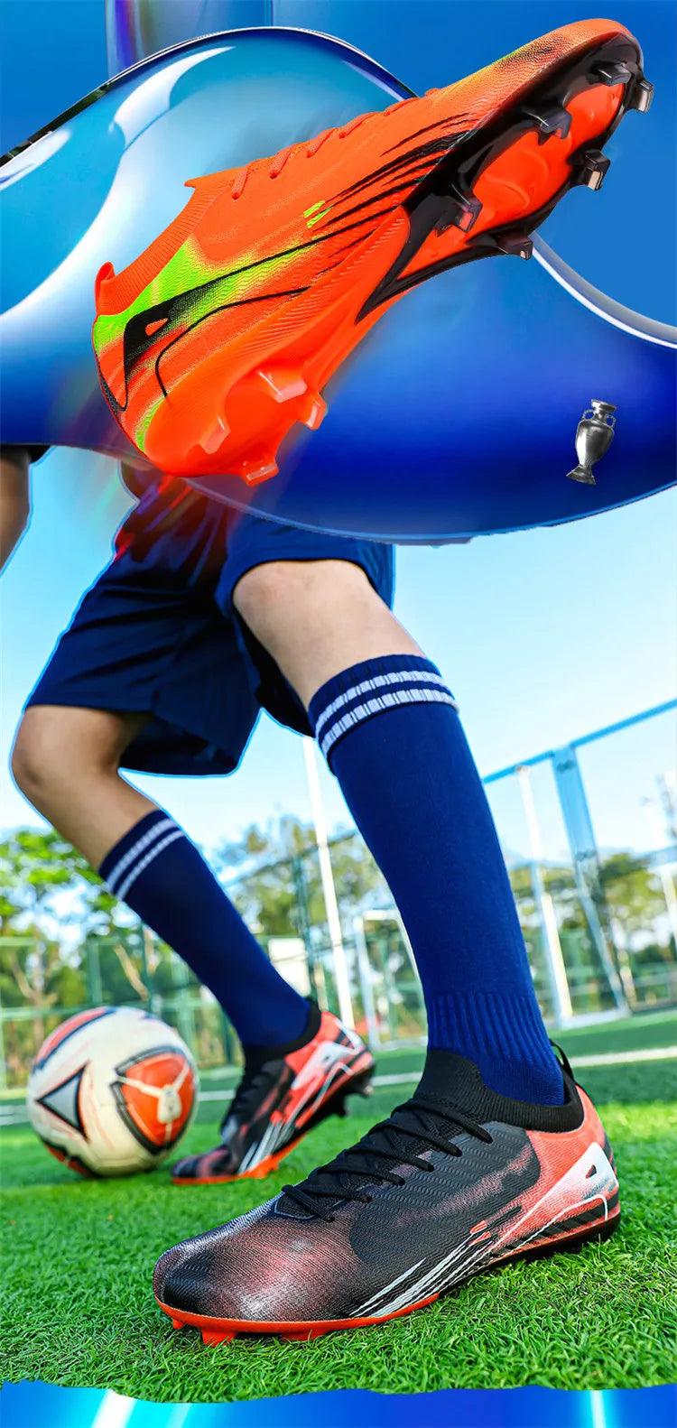 Chaussures de sport de football pour hommes et femmes, baskets de football professionnelles originales, longues pointes, baskets de futsal, marque de mode