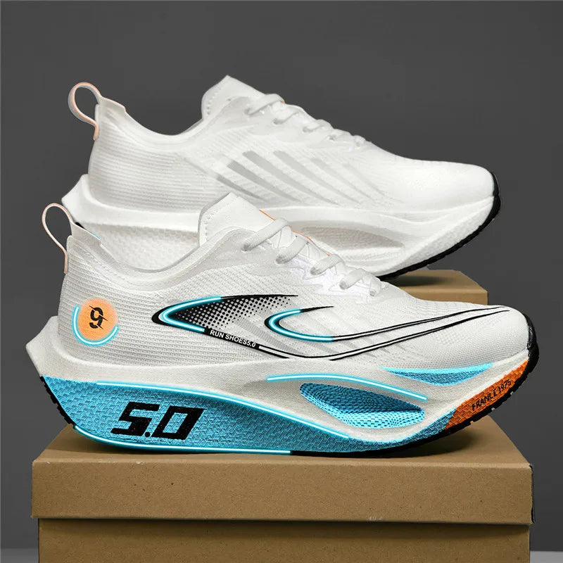 Herren-Sportschuhe, dämpfend, rutschfest, flach, verschleißfest, Mesh, atmungsaktiv, Plattform, weiche Laufschuhe für Herren