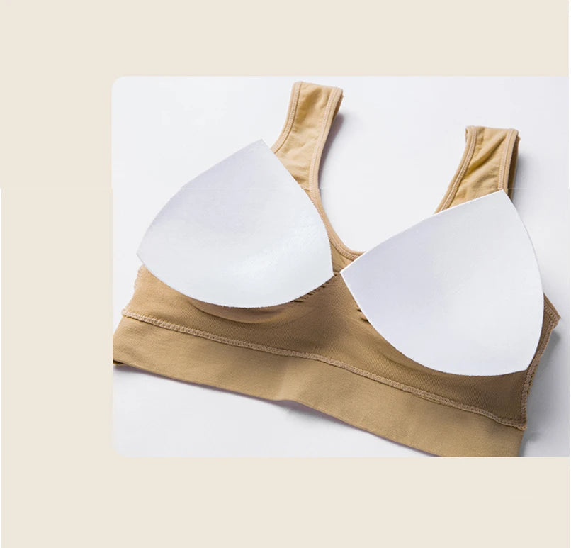 Atmungsaktive Sport-Bh Top Fitness Frauen Büstenhalter Abnehmbare Gepolsterte Sport-Bh Lauf Gym Nahtlose Push-Up Bhs