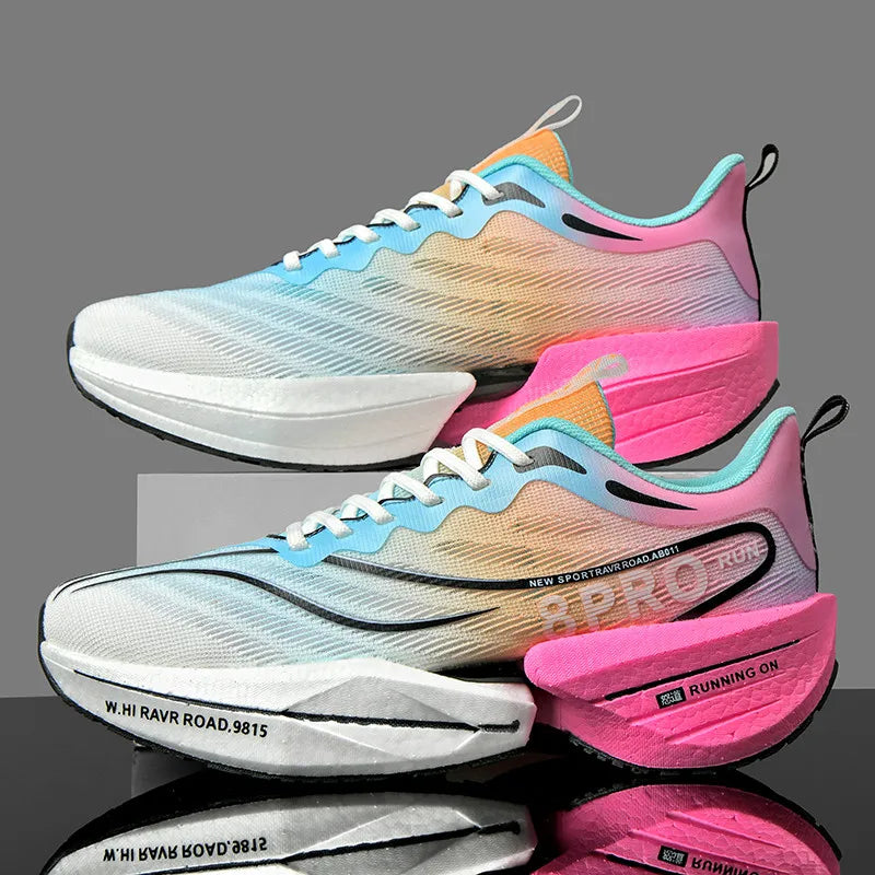 NEW Sports Running Shoes Men Marathon Breathable Comfortable Women Athletic Training Outdoor Sneakers Air Cushion Carbon Plate