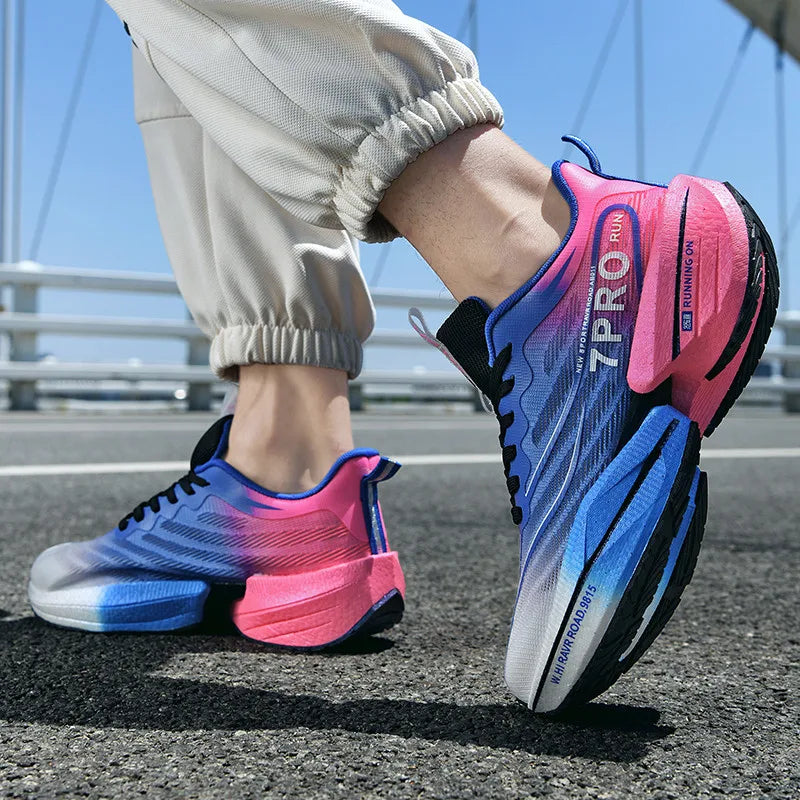 Neue männer Carbon Platte Turnschuhe Outdoor Weiche Sohle Mesh Sport Schuhe Laufschuhe Licht Anti-Slip Casual Paar tennis Schuhe