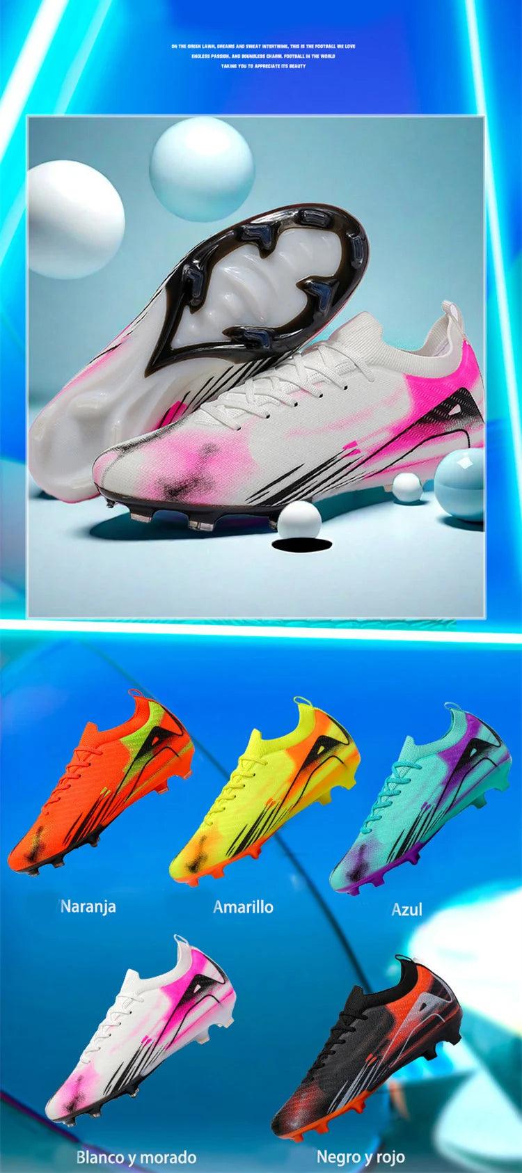 Chaussures de sport de football pour hommes et femmes, baskets de football professionnelles originales, longues pointes, baskets de futsal, marque de mode