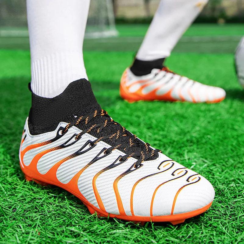 Chaussures de football cloutées pour hommes, chaussures de football pour adolescents, chaussures d'entraînement légères, TF, FG, haute qualité, danger, chaud, société, extérieur