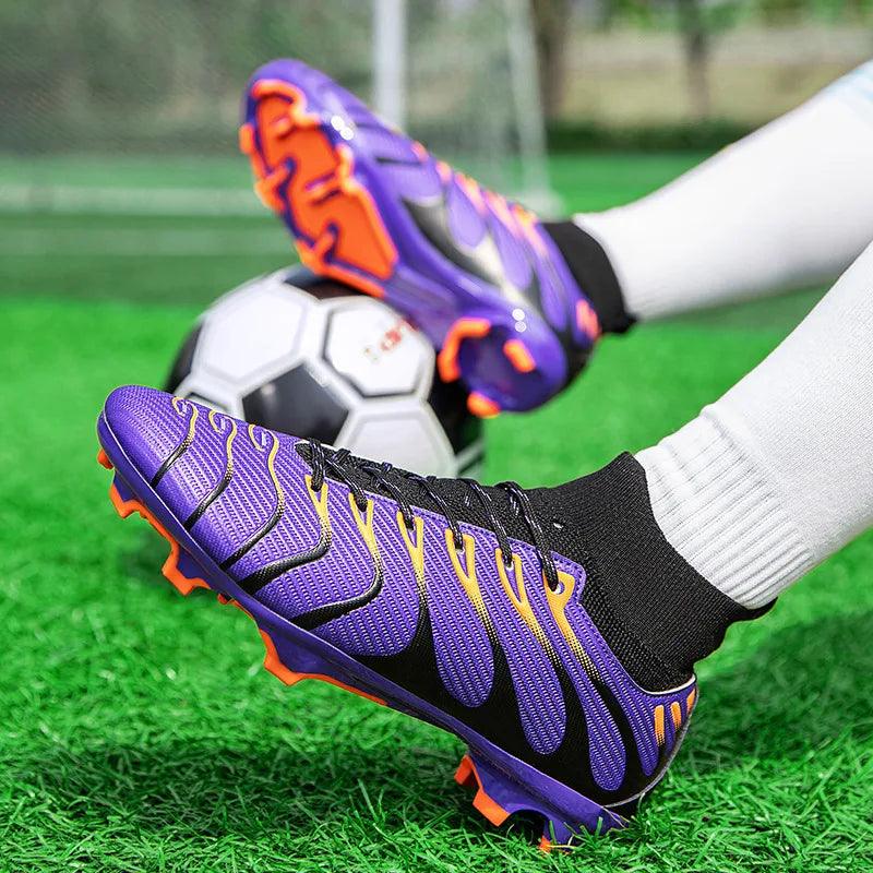 Chaussures de football cloutées pour hommes, chaussures de football pour adolescents, chaussures d'entraînement légères, TF, FG, haute qualité, danger, chaud, société, extérieur