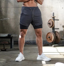 Herren Laufshorts 2-in-1 Doppeldeck-Sportshorts Sportbekleidung Gym Fitness Kurze Hosen Training Jogging Bottom Herrenbekleidung