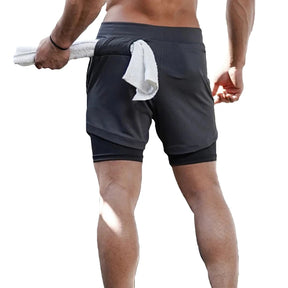 Herren Laufshorts 2-in-1 Doppeldeck-Sportshorts Sportbekleidung Gym Fitness Kurze Hosen Training Jogging Bottom Herrenbekleidung