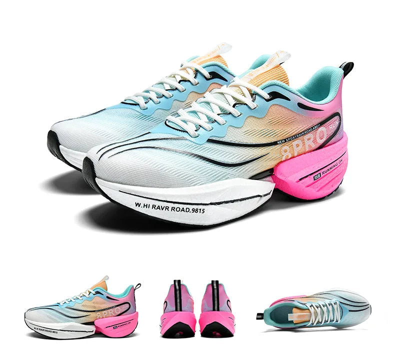 NEW Sports Running Shoes Men Marathon Breathable Comfortable Women Athletic Training Outdoor Sneakers Air Cushion Carbon Plate