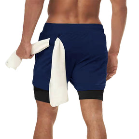 Herren Laufshorts 2-in-1 Doppeldeck-Sportshorts Sportbekleidung Gym Fitness Kurze Hosen Training Jogging Bottom Herrenbekleidung