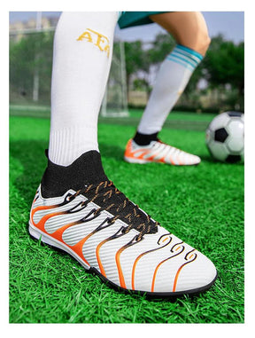 Chaussures de football cloutées pour hommes, chaussures de football pour adolescents, chaussures d'entraînement légères, TF, FG, haute qualité, danger, chaud, société, extérieur