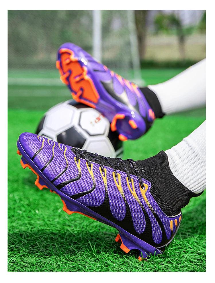 Chaussures de football cloutées pour hommes, chaussures de football pour adolescents, chaussures d'entraînement légères, TF, FG, haute qualité, danger, chaud, société, extérieur