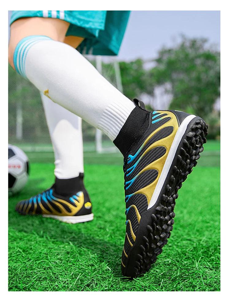 Chaussures de football cloutées pour hommes, chaussures de football pour adolescents, chaussures d'entraînement légères, TF, FG, haute qualité, danger, chaud, société, extérieur