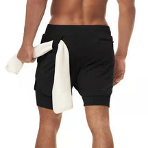 Herren Laufshorts 2-in-1 Doppeldeck-Sportshorts Sportbekleidung Gym Fitness Kurze Hosen Training Jogging Bottom Herrenbekleidung